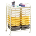 GiantexUK 20 Drawers Storage Trolley Yellow