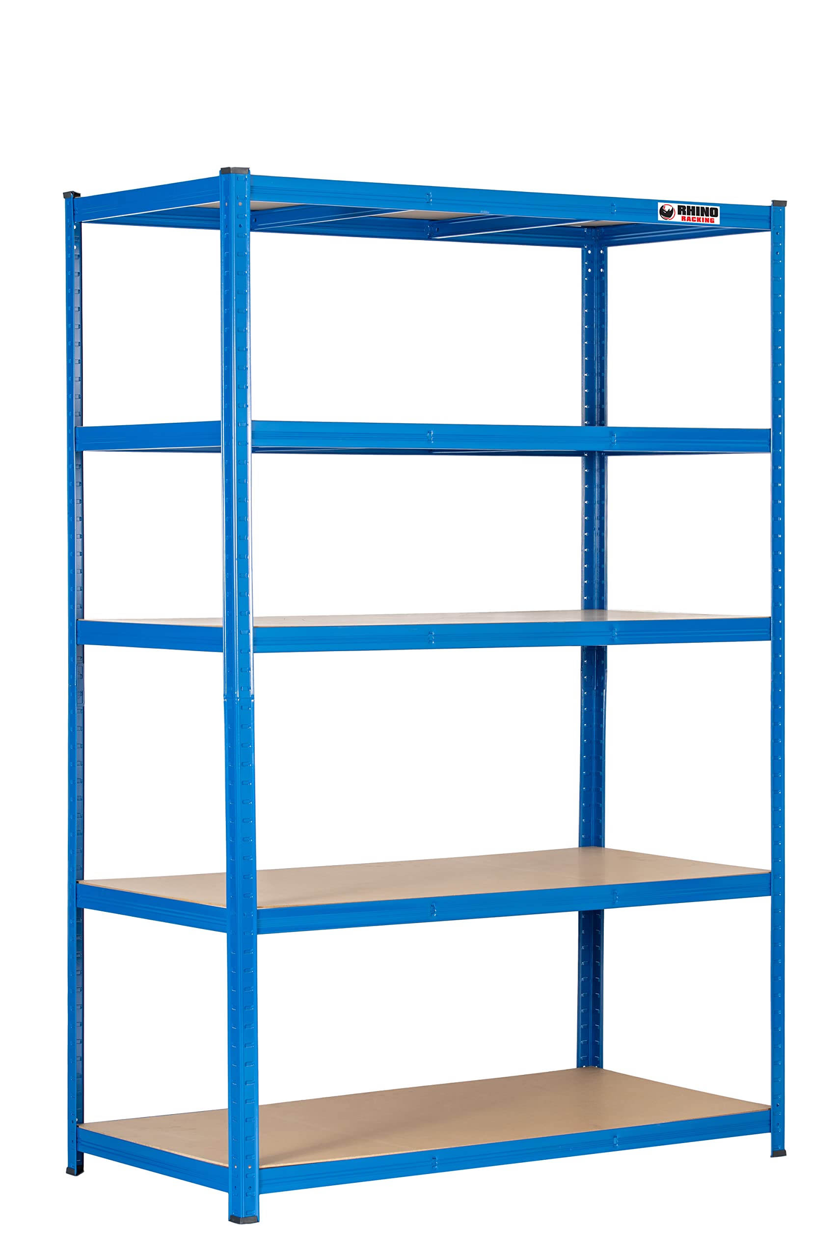 Rhino Racking Heavy-Duty 5-Tier Steel Garage Shelving - Blue, 200kg