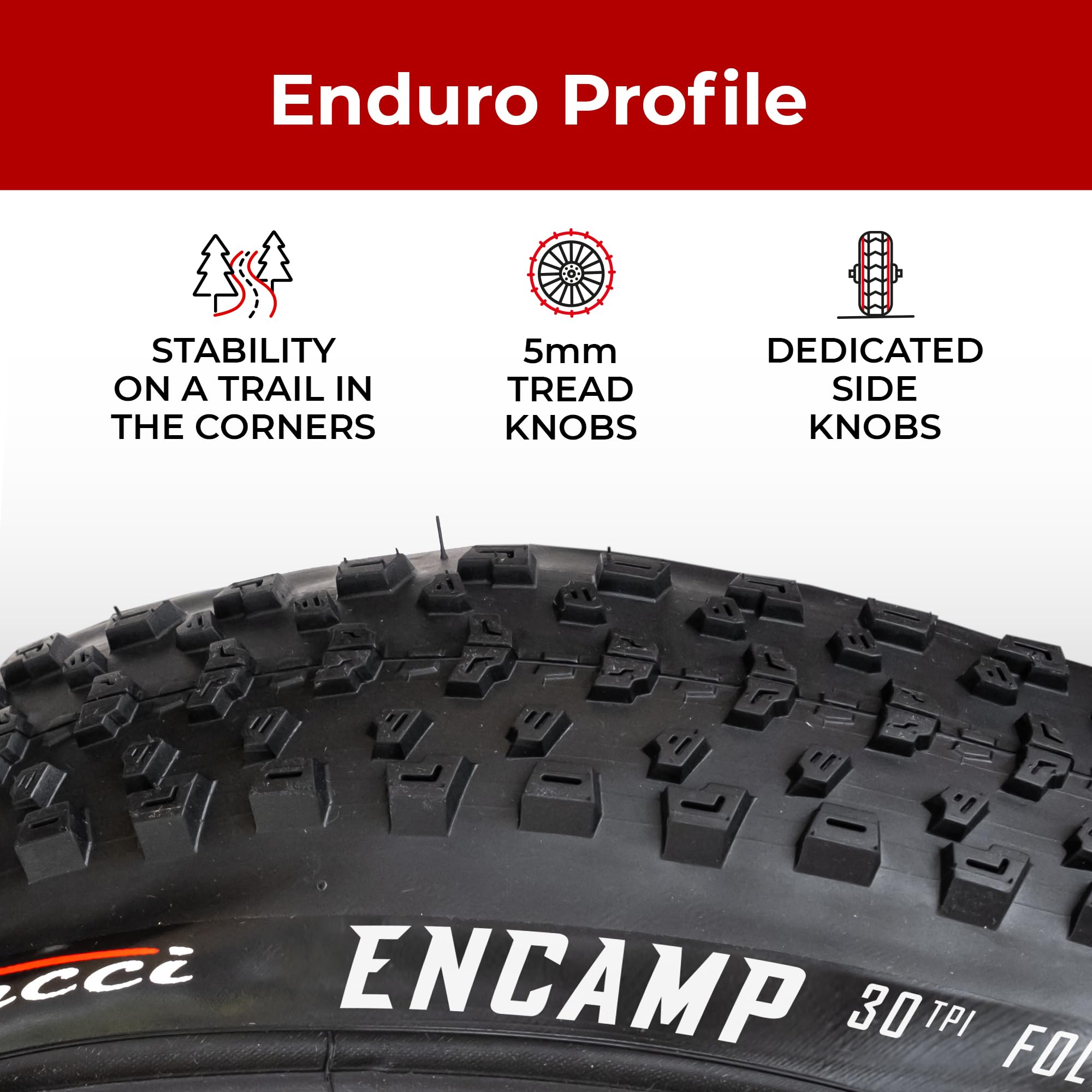 Fincci Encamp 26 x 2.25 Inch Foldable MTB Bike Tyres - Puncture Proof (Pair)