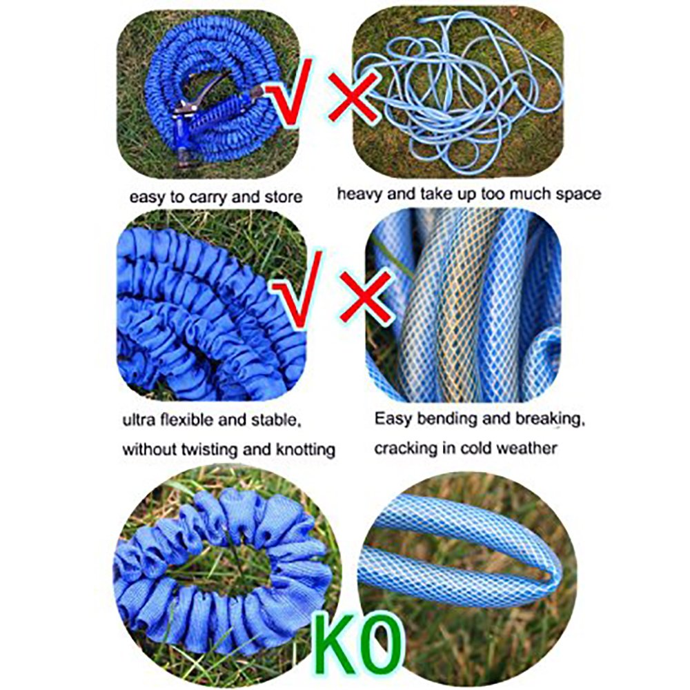 Jackeyhouse 150FT Expandable Garden Hose – Flexible Non Kink Pipe