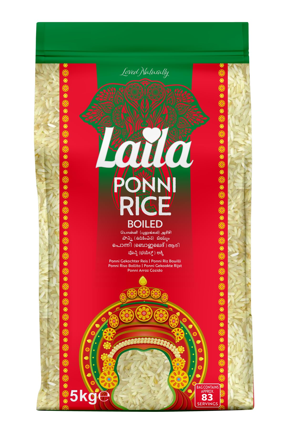 Laila Ponni Rice – 5KG Medium Grain Boiled Rice for Biryani