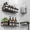 UUlioyer 4-Pack Shower Caddy – Rustproof Black Adhesive Bathroom Shelf