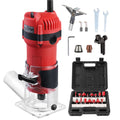 TEENO Compact Wood Router Tool - 800W Electric Hand Trimmer with 15 Bits