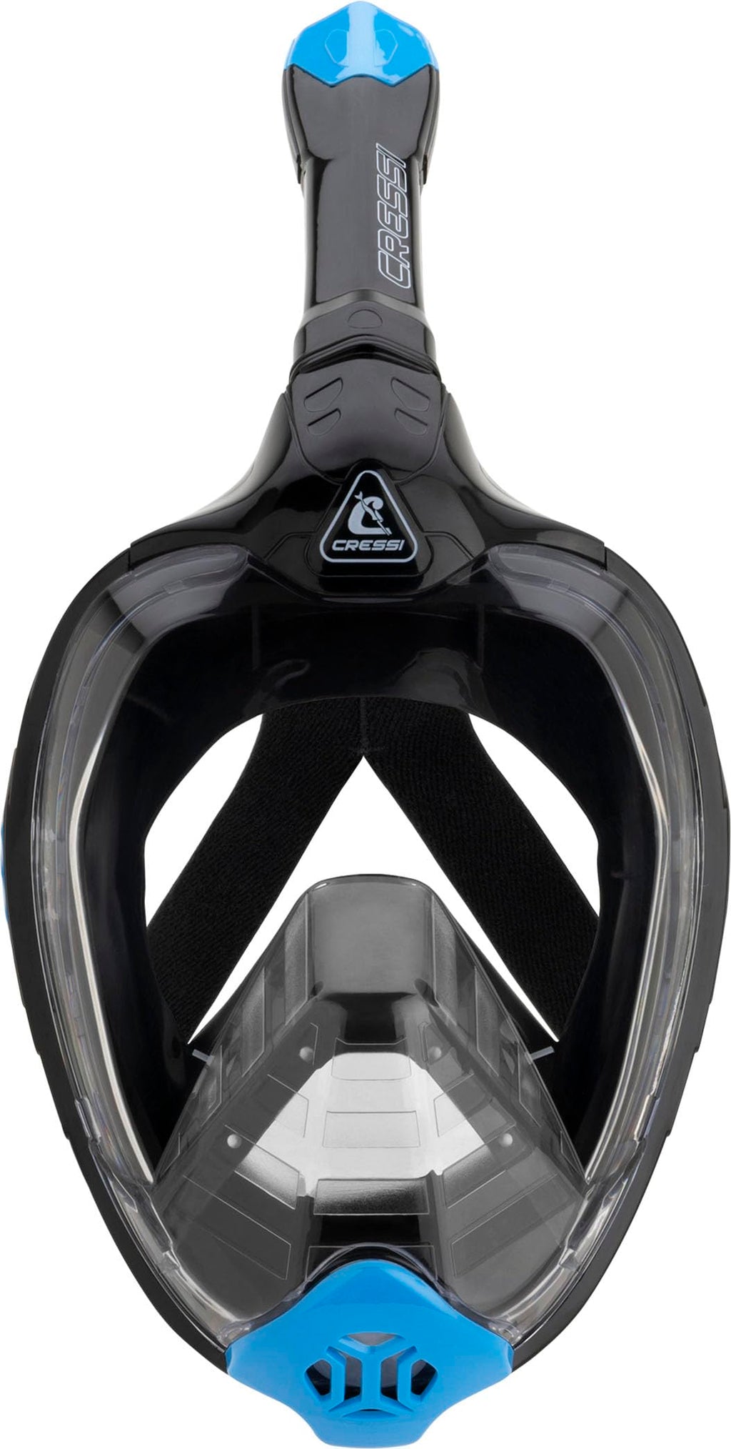 Cressi Bali Full Face Snorkel Mask – Anti-Fog Silicone, Black/Blue, L/XL