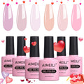 AIMEILI Gel Nail Polish Set | 6-Piece Soak Off UV LED Manicure Kit (10ml)