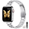 WFEAGL Slim Stainless Steel Strap for Apple Watch 38mm-42mm | Silver