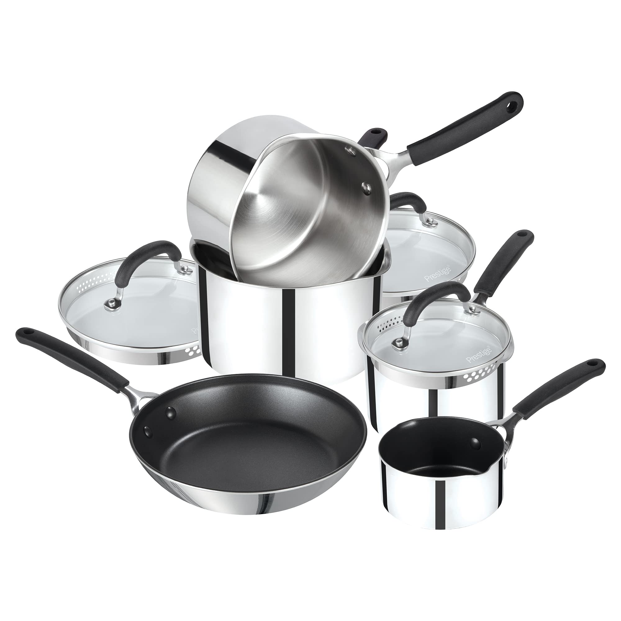 Prestige 5 Piece Stainless Steel Induction Pan Set – Non Stick Cookware