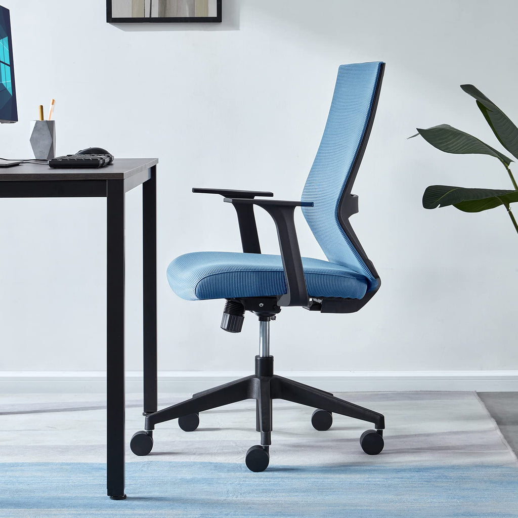 Sunon Ergonomic Office Chair - Mesh Mid-Back Desk Chair with Lumbar Support and Rollerblade Wheels - image 2