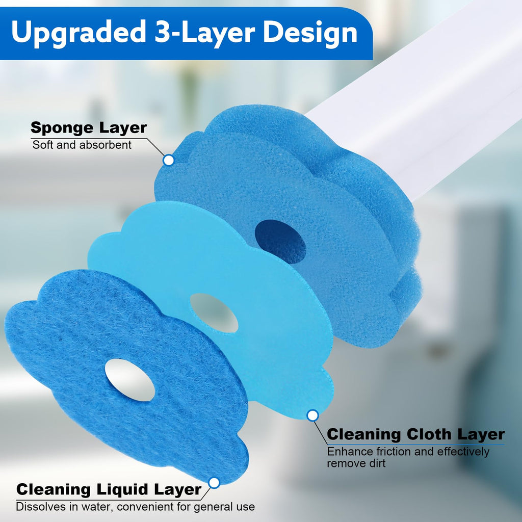 wlich Disposable Toilet Brush Set With 48 Refills, Wall Mounted Holder - image 2