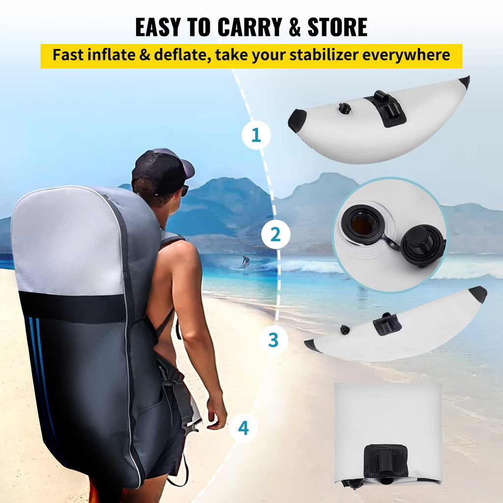 VEVOR Kayak Outrigger Stabilizer | 2 PCS Inflatable PVC Float System