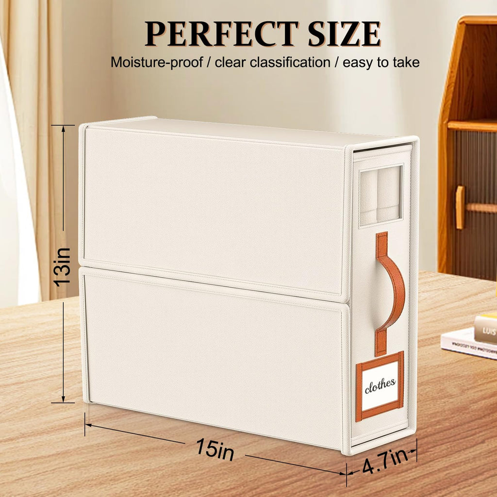Starhot Bed Sheet Organiser, 6 Pack King Size Linen Storage Box with Handle, Foldable Bedding Storage Organiser with Clear Window & Labels for - image 2
