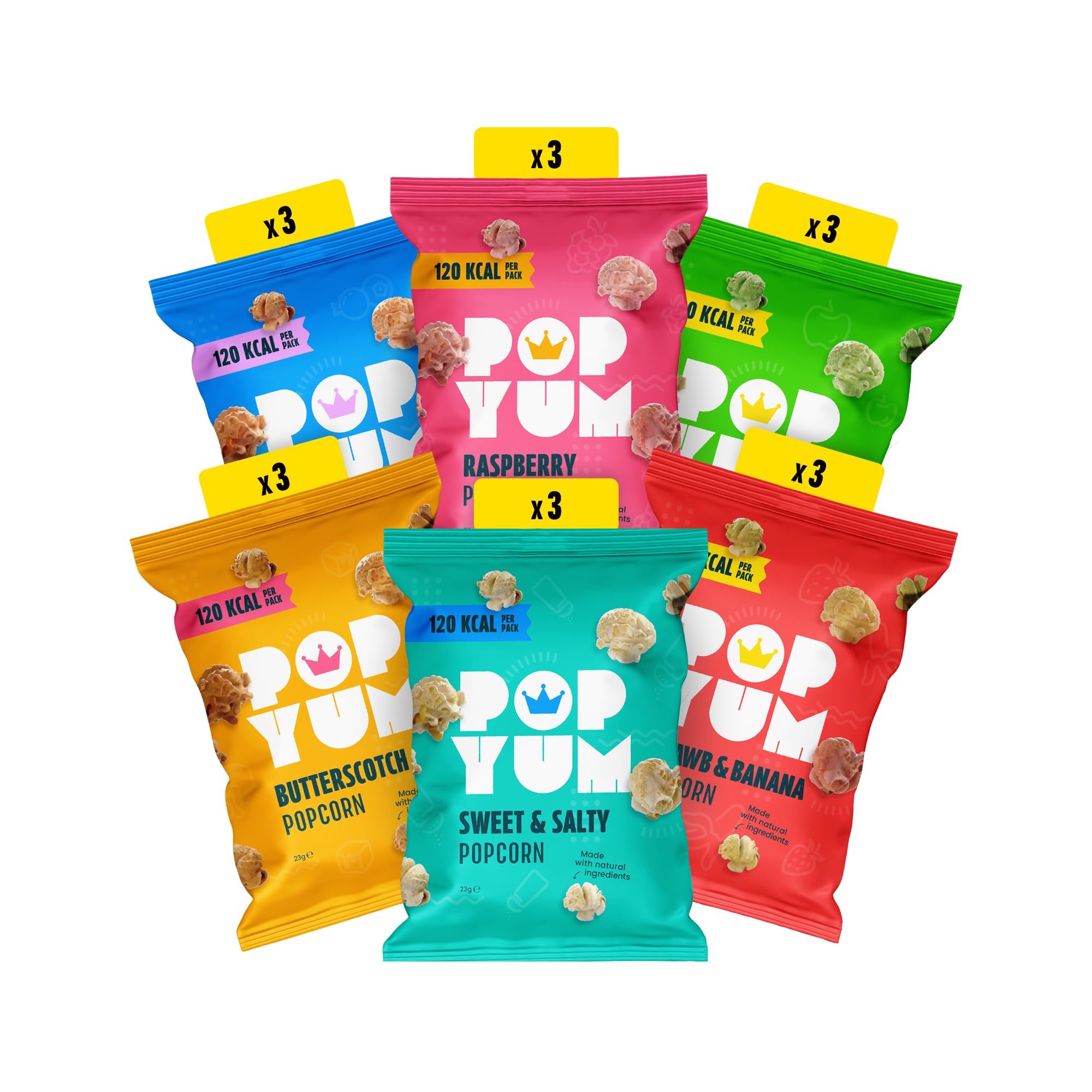 POPYUM Popcorn Variety Box - 18-Pack Vegan & Gluten-Free Snacks