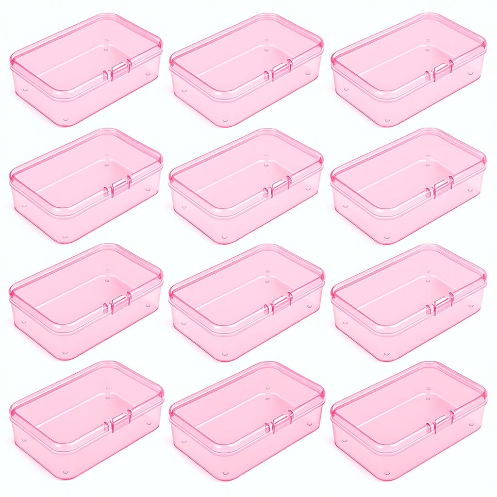 Goodma Rectangular Plastic Storage Boxes, 85 x 55 x 25 mm, Pink