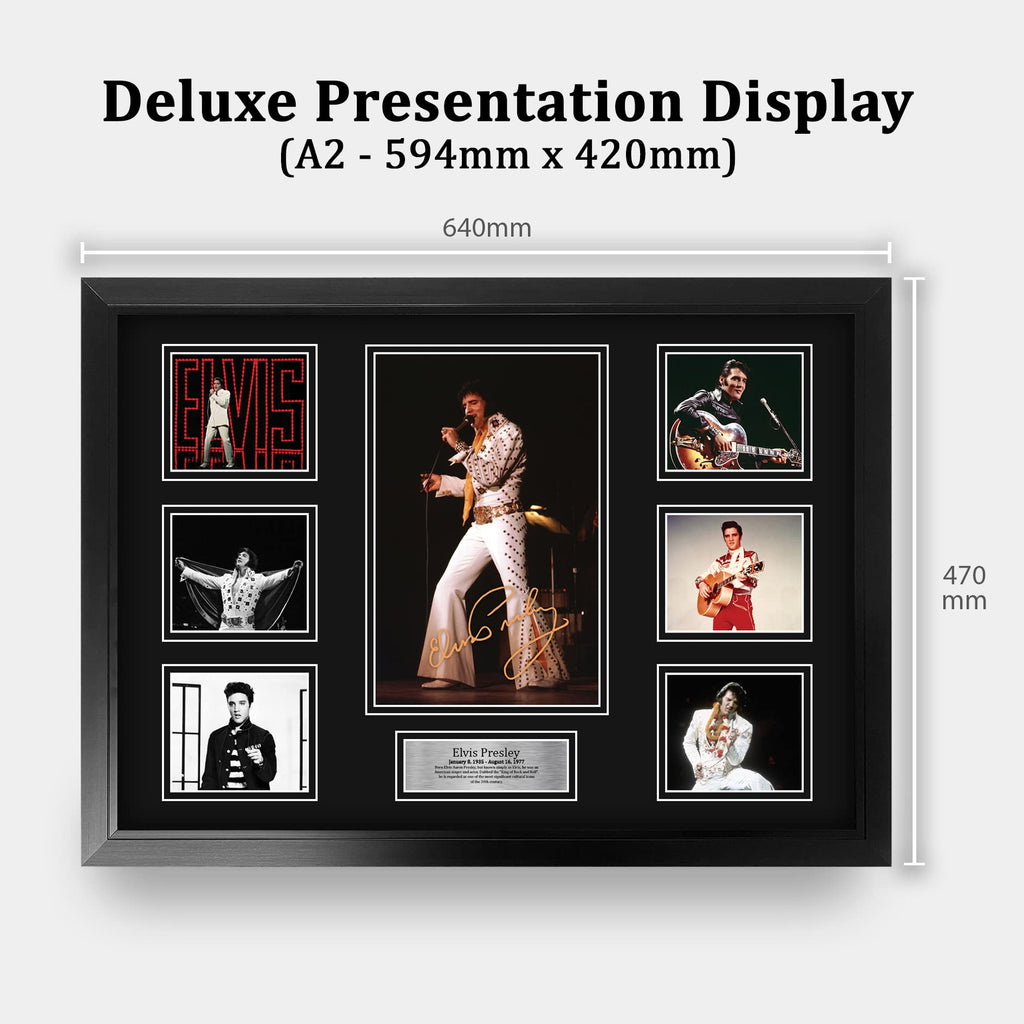 Elvis Presley Signed Autograph Picture – A2 Framed Music Memorabilia