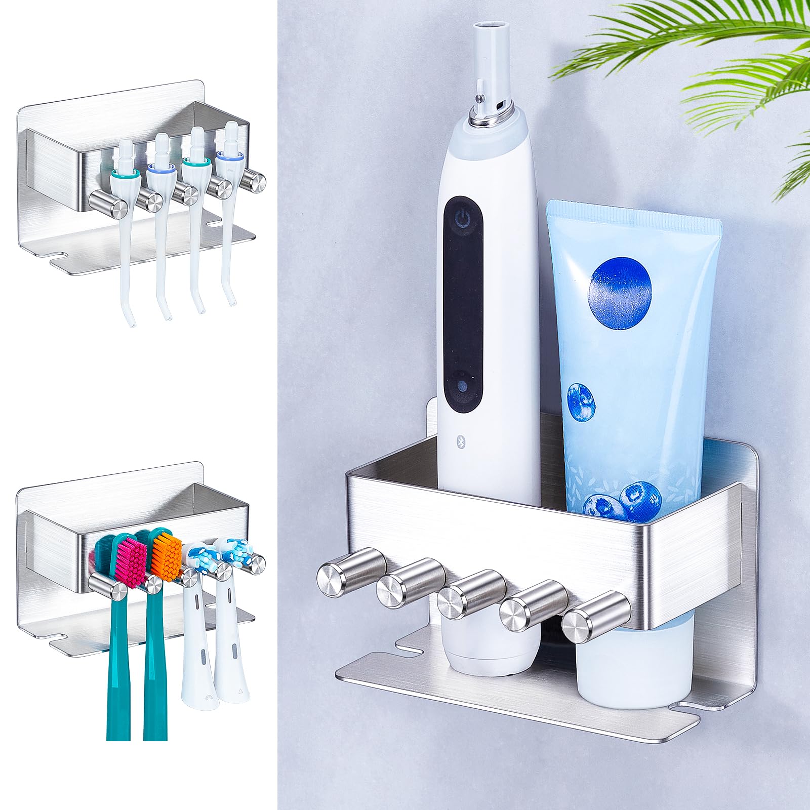 WAYASI Electric Toothbrush Head Holder | SUS304 Stainless Steel Wall Mount