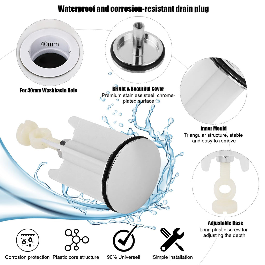 40mm Pop Up Basin Plug Replacement,Drain Pop Up Basin Plug - image 2