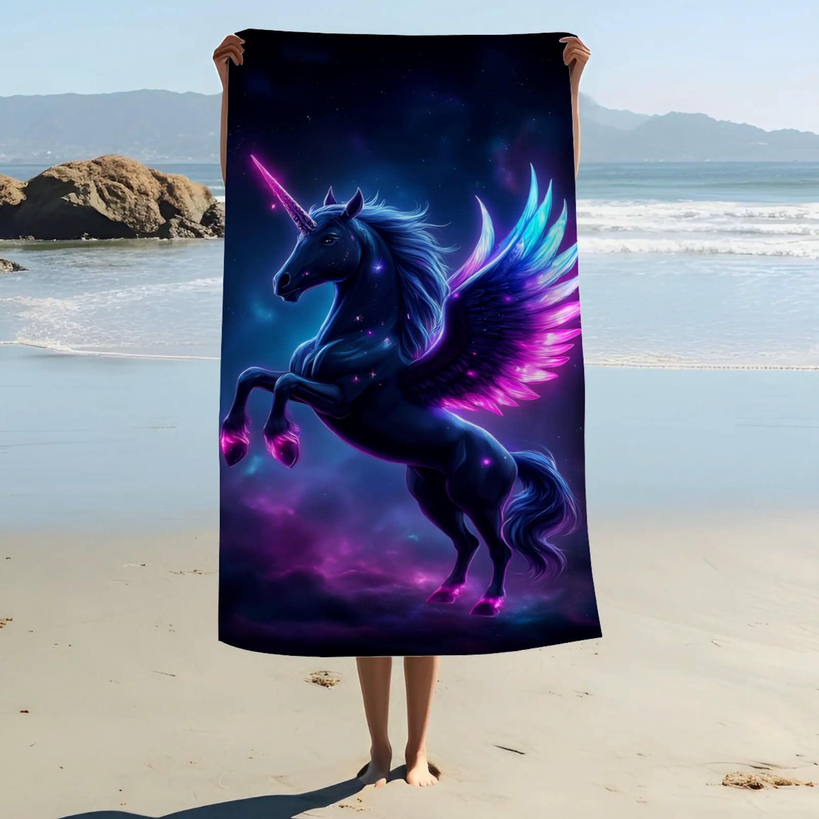 Jolof Store Unicorn Microfiber Beach Towel – Sand-Free Quick-Dry 80x160cm