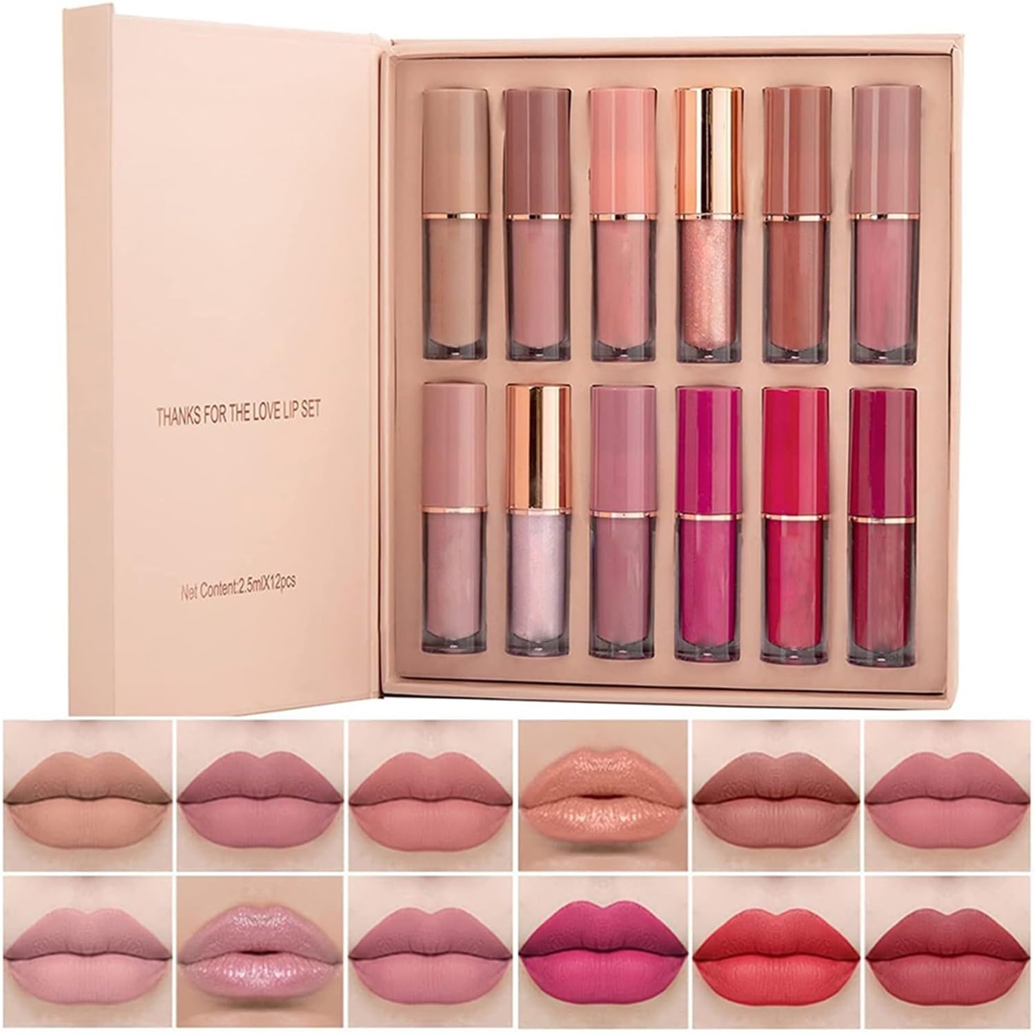 Beliky Girl 12 Color Nude Liquid Lipstick Set | Matte & Long-Lasting