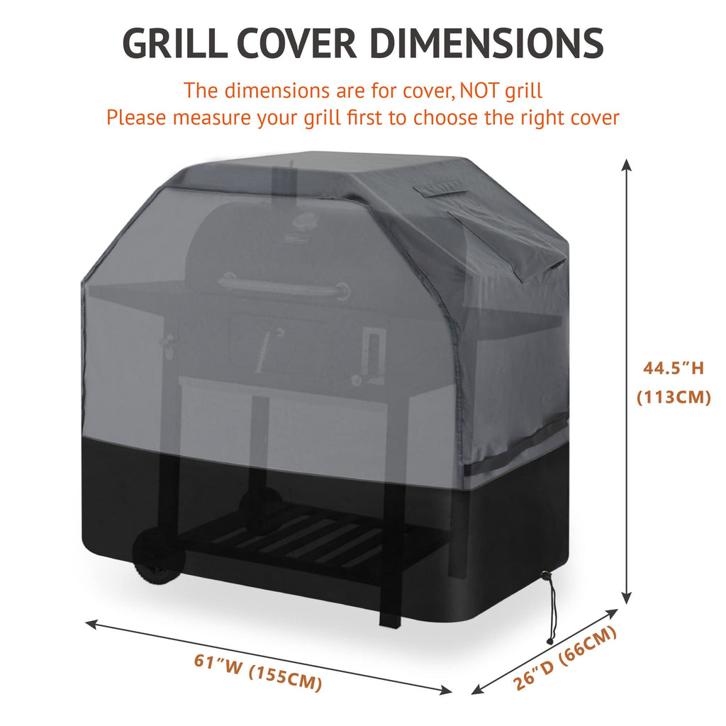 Waykea Heavy Duty Grill Cover - 600D Oxford Waterproof BBQ Cover, 155cm