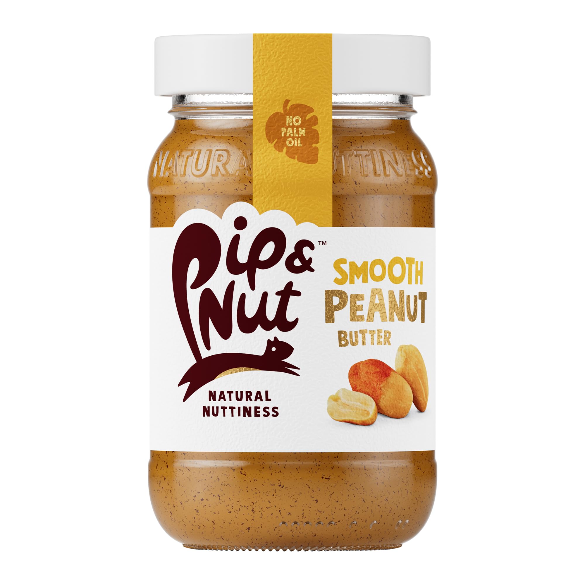 Pip & Nut Smooth Peanut Butter – Natural & Palm Oil Free (6 x 300g)