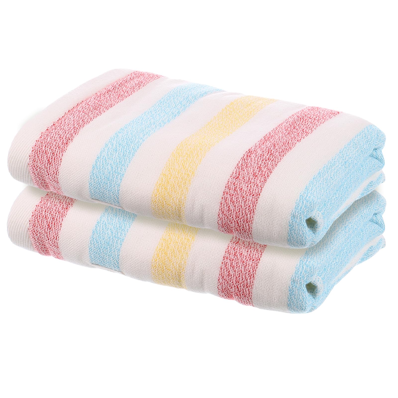 Cotton Hand Towels - 2 Pcs Soft Absorbent Face Cloths, 13x29"
