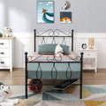 FurnitureR 3ft Single Metal Bed Frame with 28cm Underbed Storage - Black