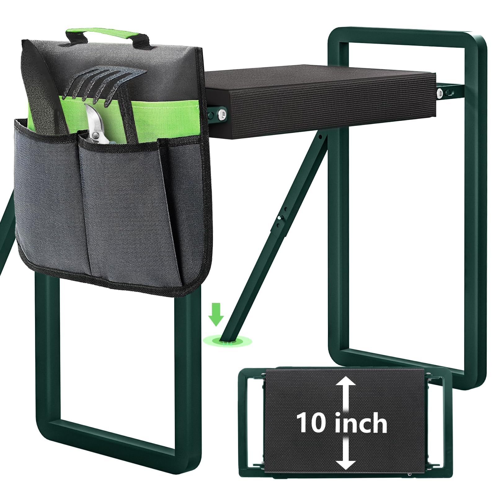 Onadak Garden Kneeler Seat - Heavy Duty Foldable Stool with Tool Bag