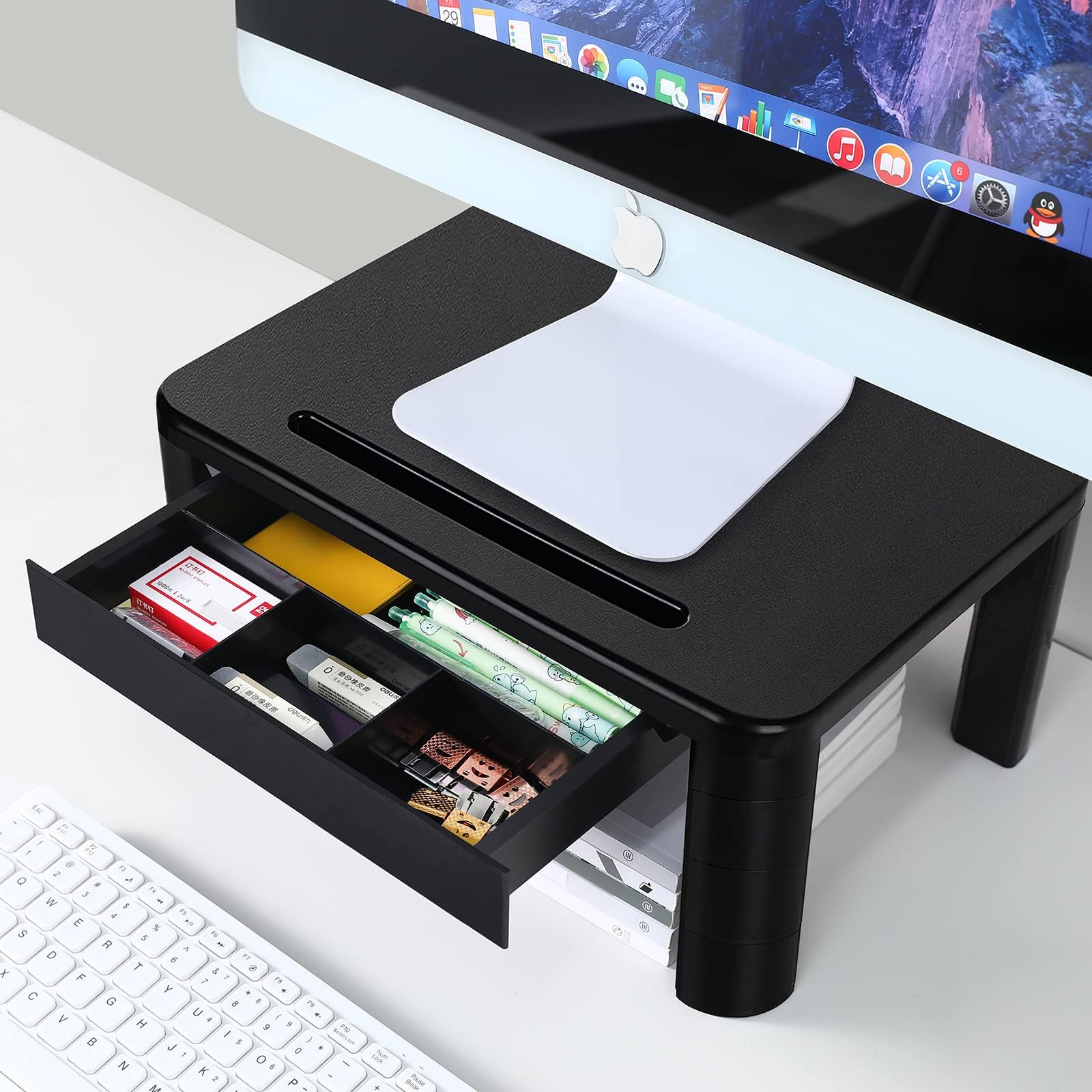 KOADOA Monitor Stand with Drawer | 4 Height Adjustable Laptop Riser