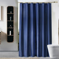 Lkw Ogechi Navy Blue Extra Wide Waterproof Polyester Shower Curtain