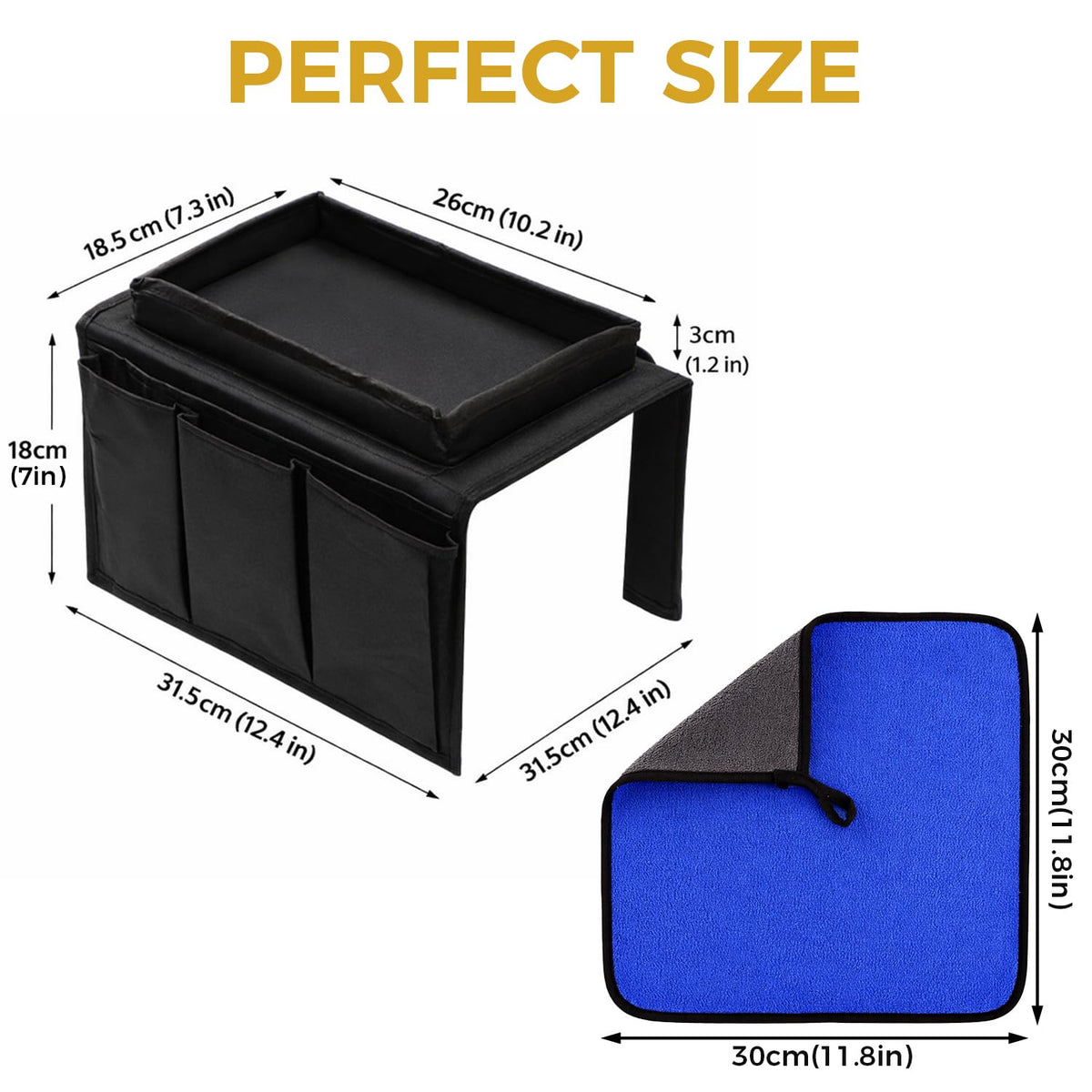 Kdkoeo Sofa Arm Tray, Armchair Tray With rag - image 2