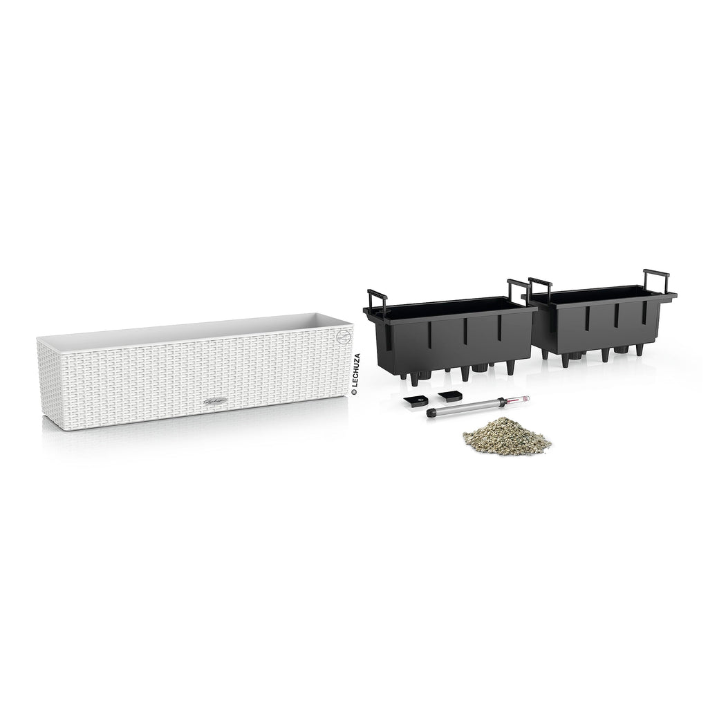 Lechuza BALCONERA Cottage 80 Self-Watering Planter | Rattan Look Box