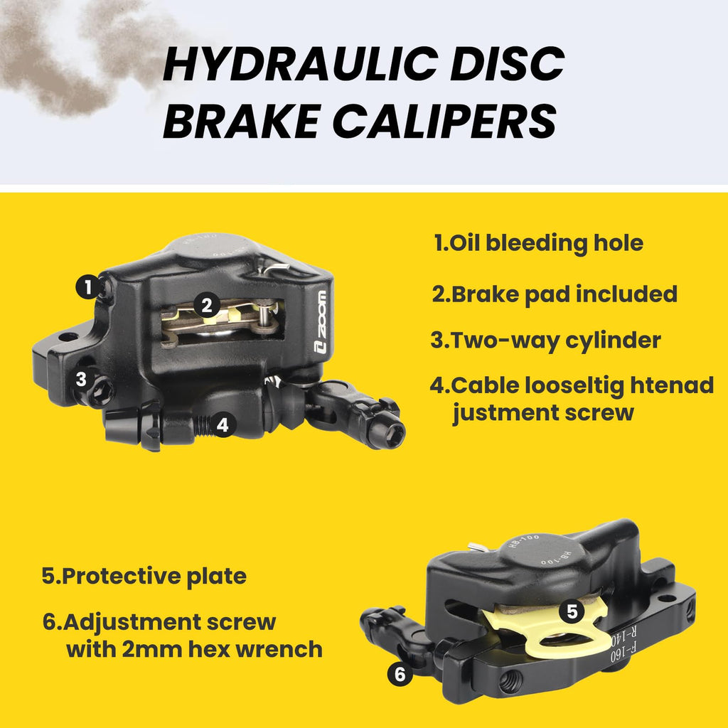 Jolof Store HB-100 Hydraulic Disc Brake Caliper Set for MTB & E-Bike