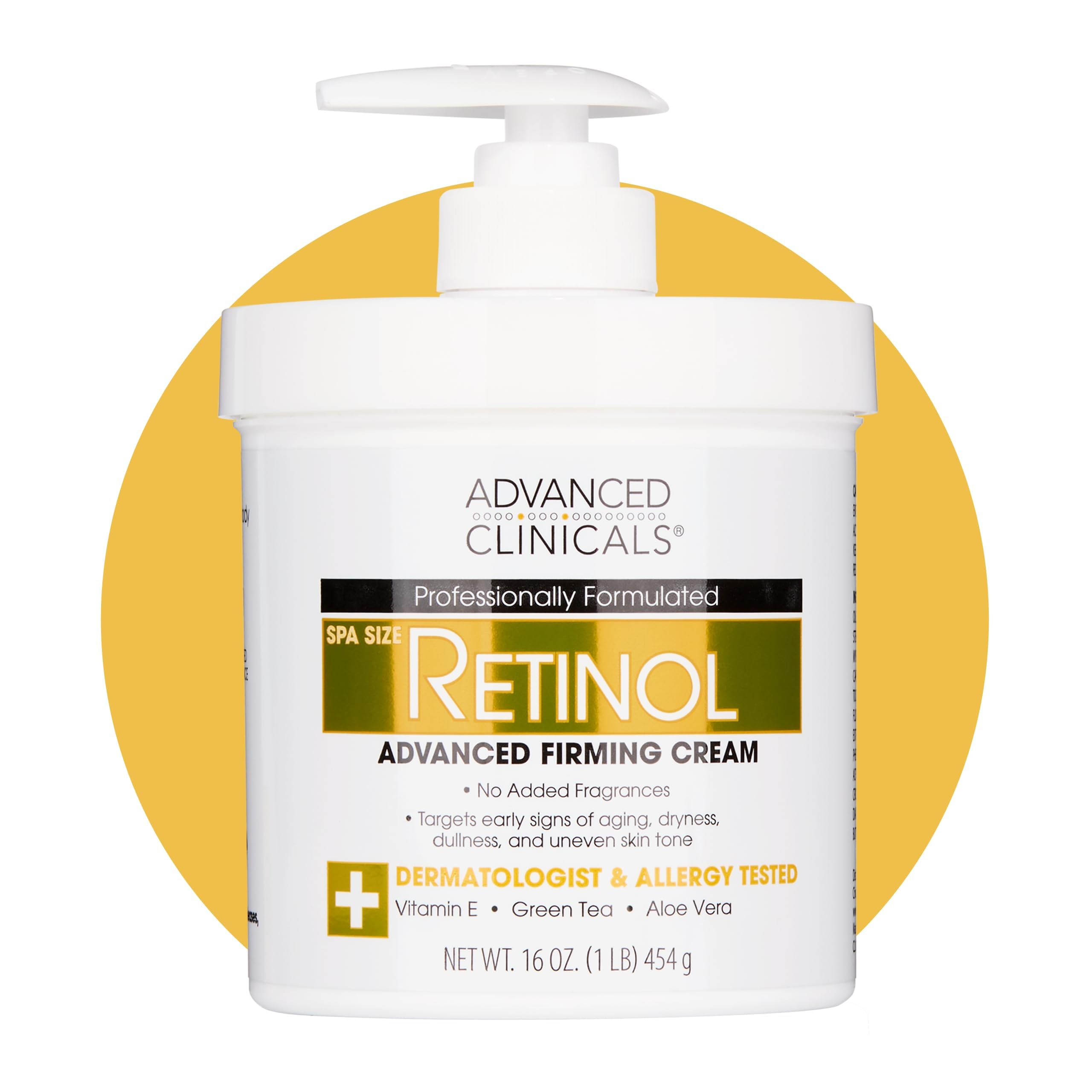 Advanced Clinicals Retinol Advanced Firming Cream – Anti-Aging, 16oz