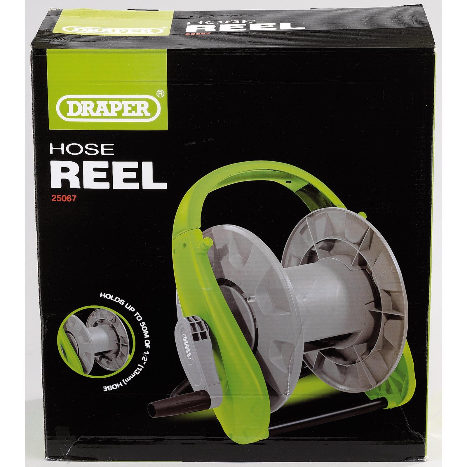 Draper Garden Hose Reel Cart | 50m Wall Mounted & Portable Storage