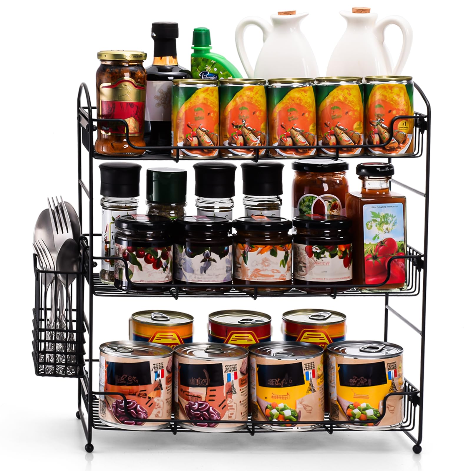 Hacaroa 3-Tier Metal Countertop Organizer | Spice Rack & Makeup Shelf