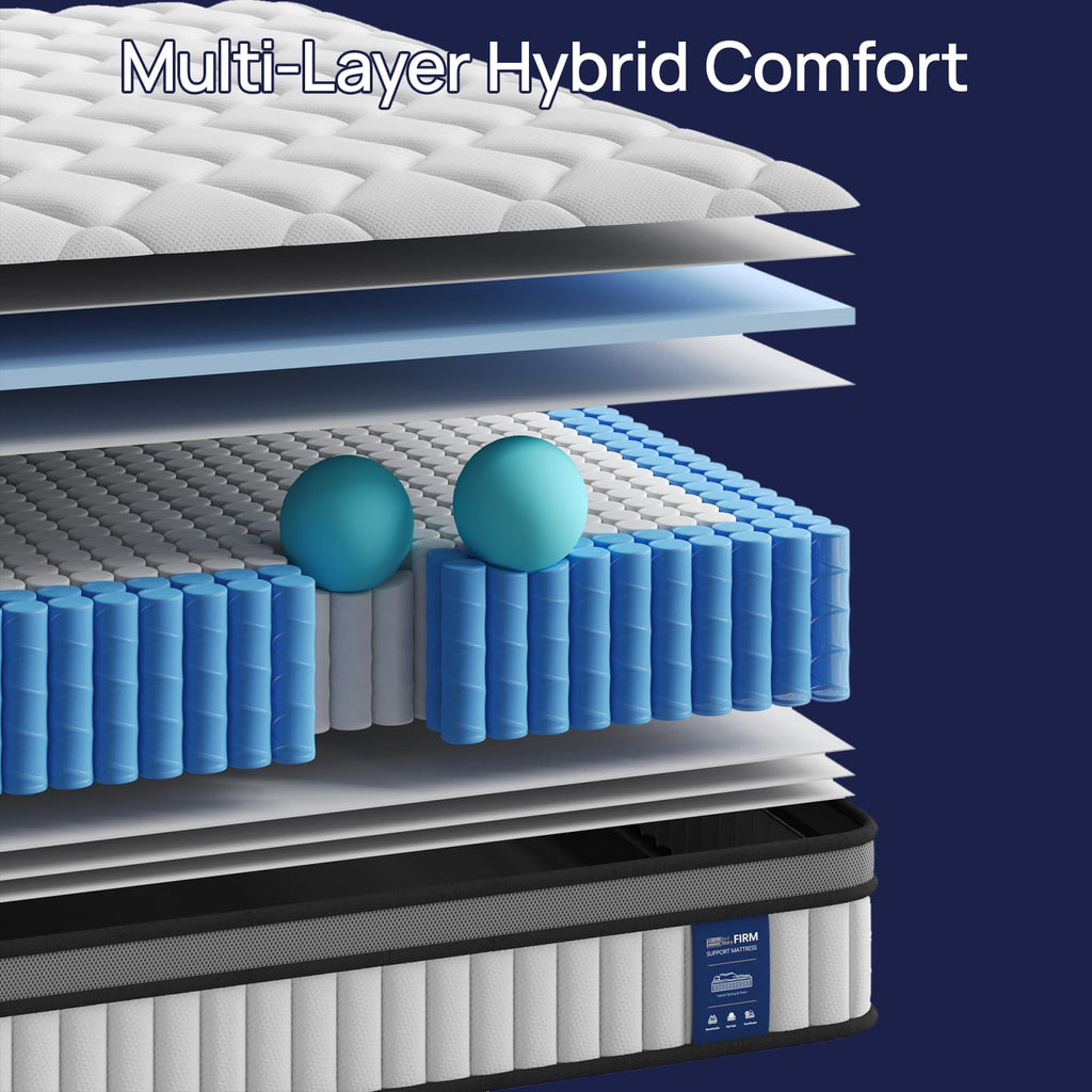 BedStory Small Double Hybrid Mattress, 22cm Pocket Sprung, 120x190cm - image 2