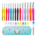 Knitiss 14 Pcs Ergonomic Crochet Hooks Set with Case | 2mm to 10mm