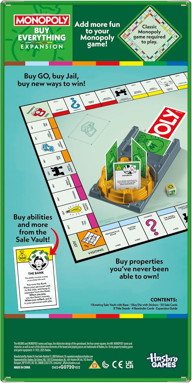 Snaps Monopoly Classic Board Game – Family Strategy Game with 8 Tokens
