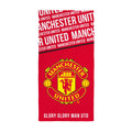 Manchester United Official Beach Towel | 100% Cotton Red Football Crest