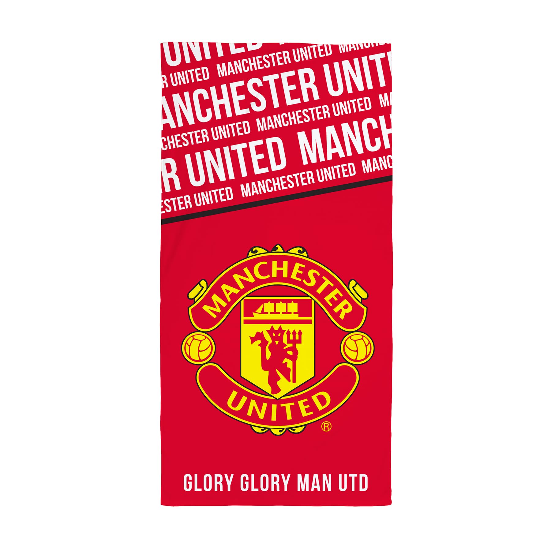 Manchester United Official Beach Towel | 100% Cotton Red Football Crest