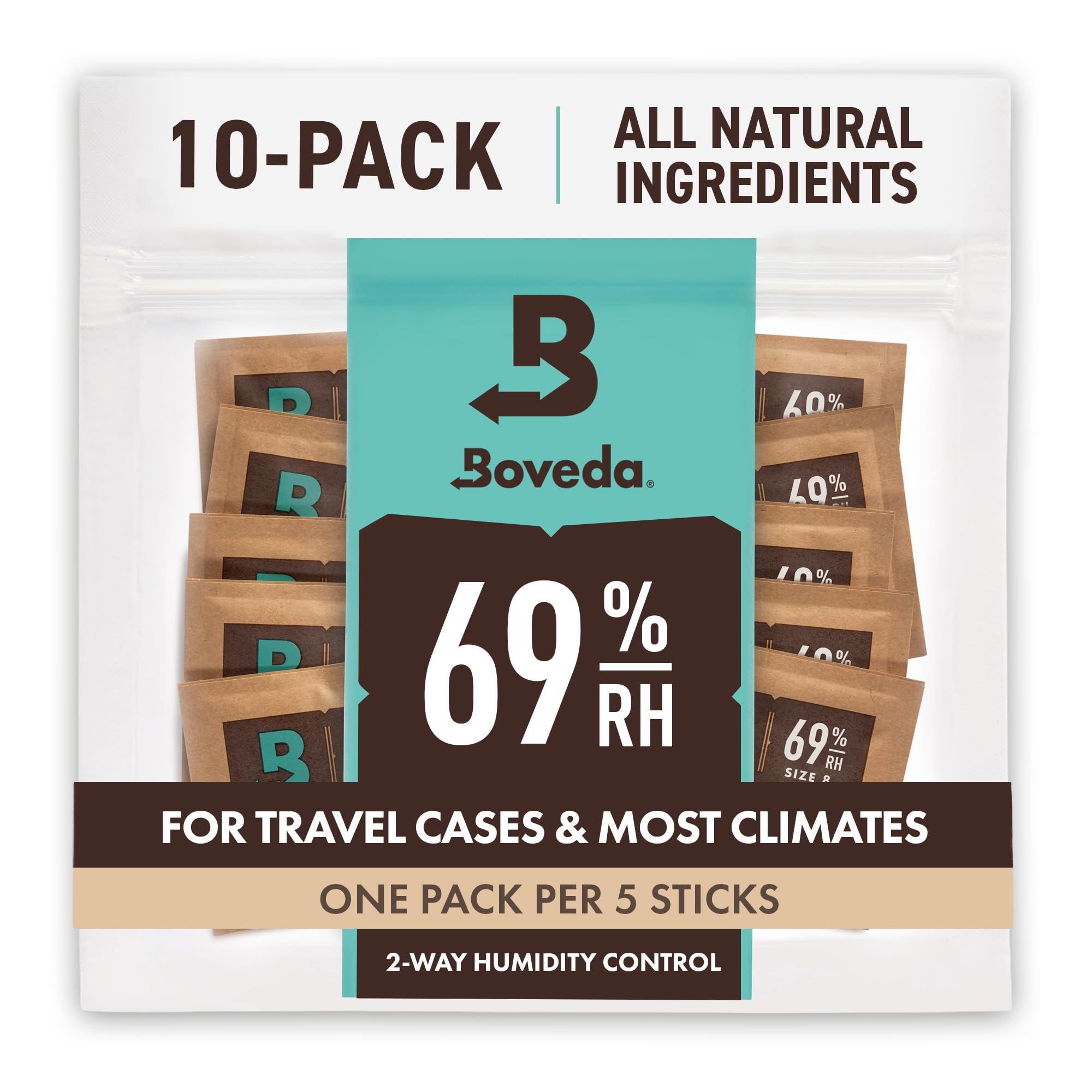 Boveda 69% Two-Way Humidity Control Packs - Size 8 - 10 Pack