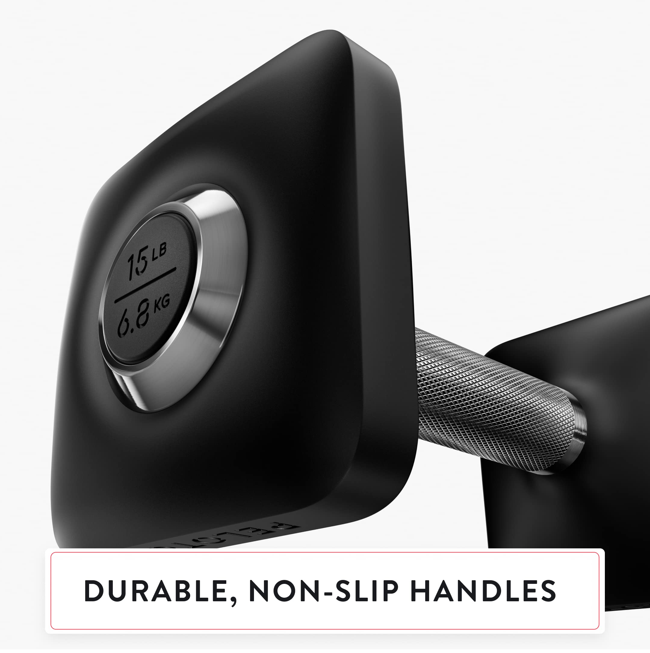 Peloton Urethane Dumbbells – 4.5 kg Black Weights with Nonslip Grip