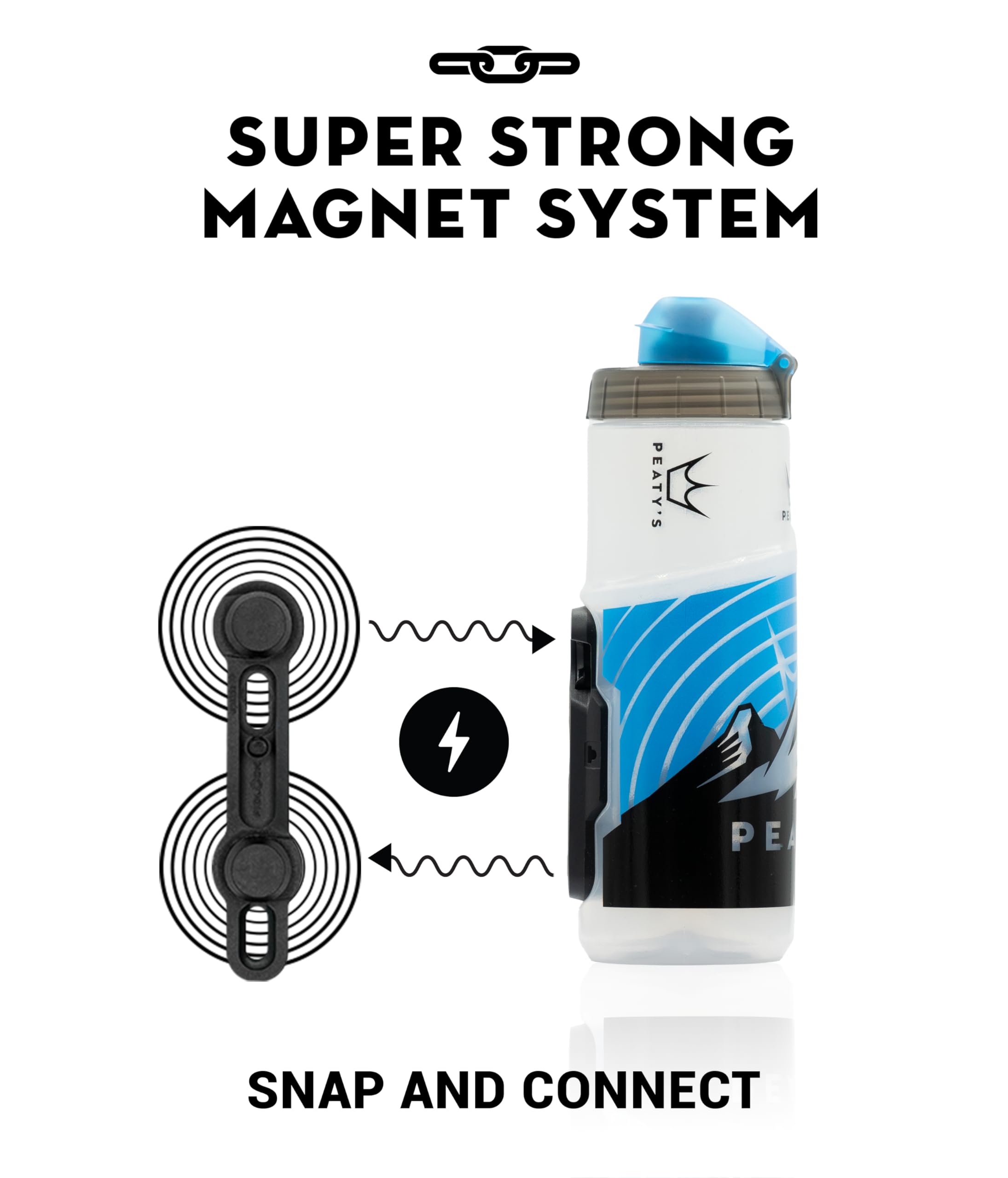 Peaty's x Fidlock Magnetic 750ml Bike Water Bottle & Mount – Smoked