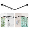 Jolof Store L-Shaped Corner Shower Curtain Rod – Matte Black Stainless Steel