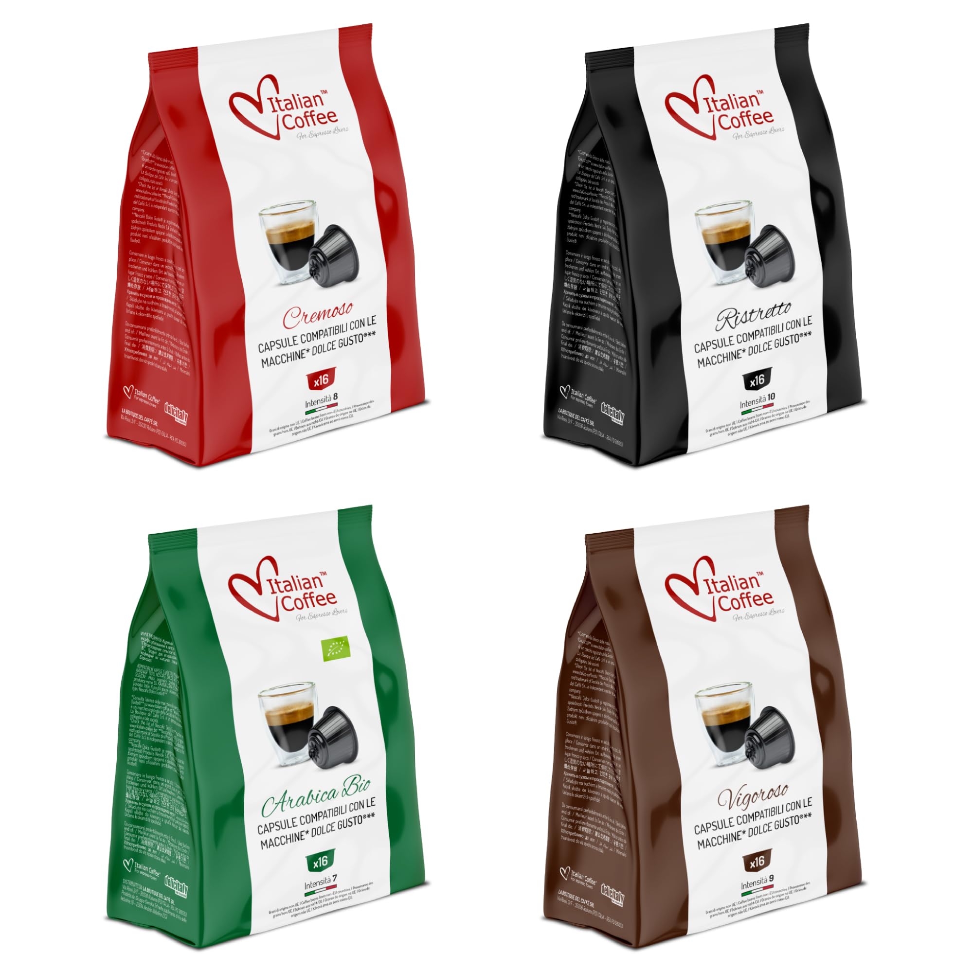 Italian Coffee 64 Dolce Gusto Compatible Capsules - Assorted Espresso Bundle