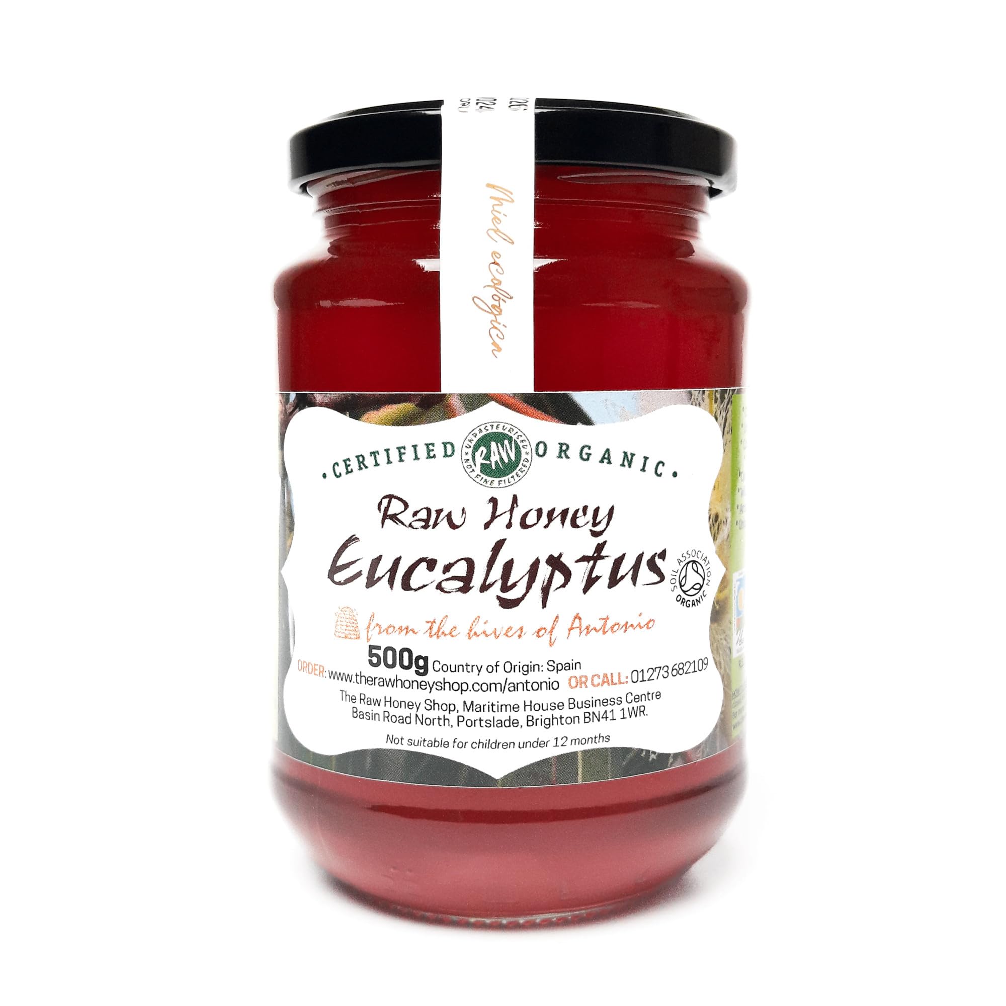 Antonio’s Raw Organic Eucalyptus Honey – Pure & Unpasteurised, 500g