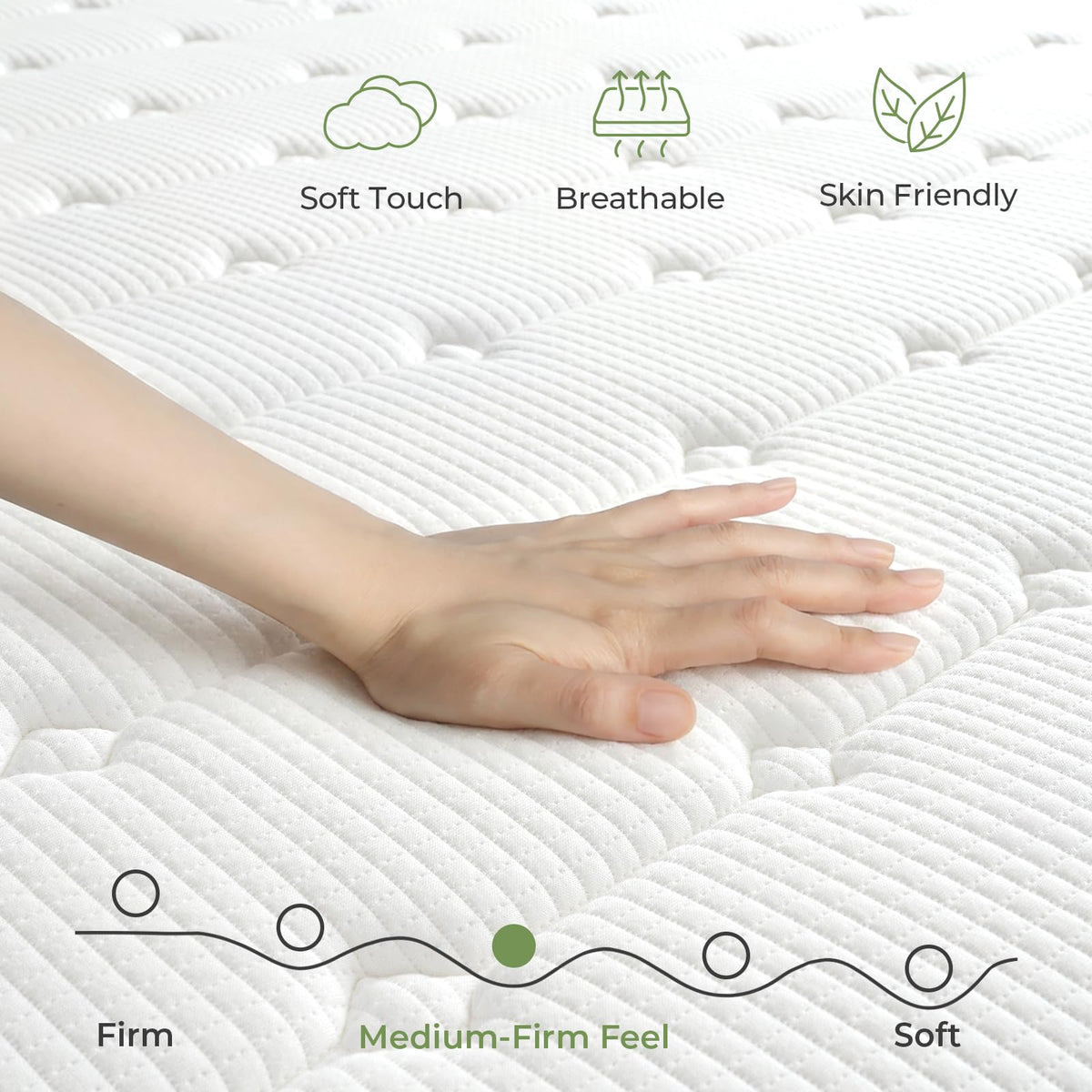 Vesgantti 3FT Single Mattress 90x190cm Hybrid Medium Firm Mattress - image 3