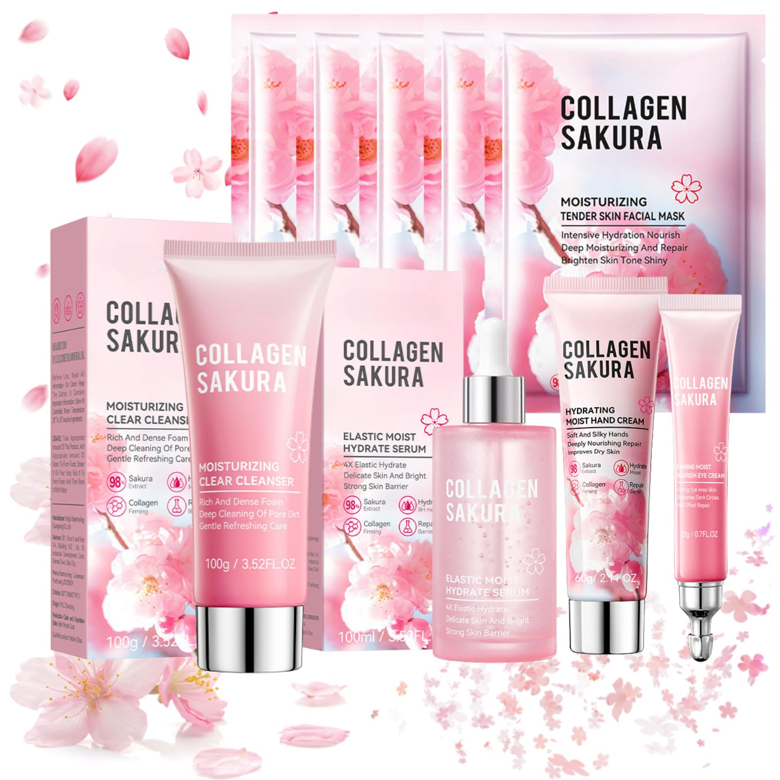 Sakura Skin Care Set – 9PCS Collagen Beauty Gift Kit for Girls