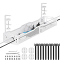 Tivddikun 25'' Under Desk Cable Management Tray - No Drill Metal, White