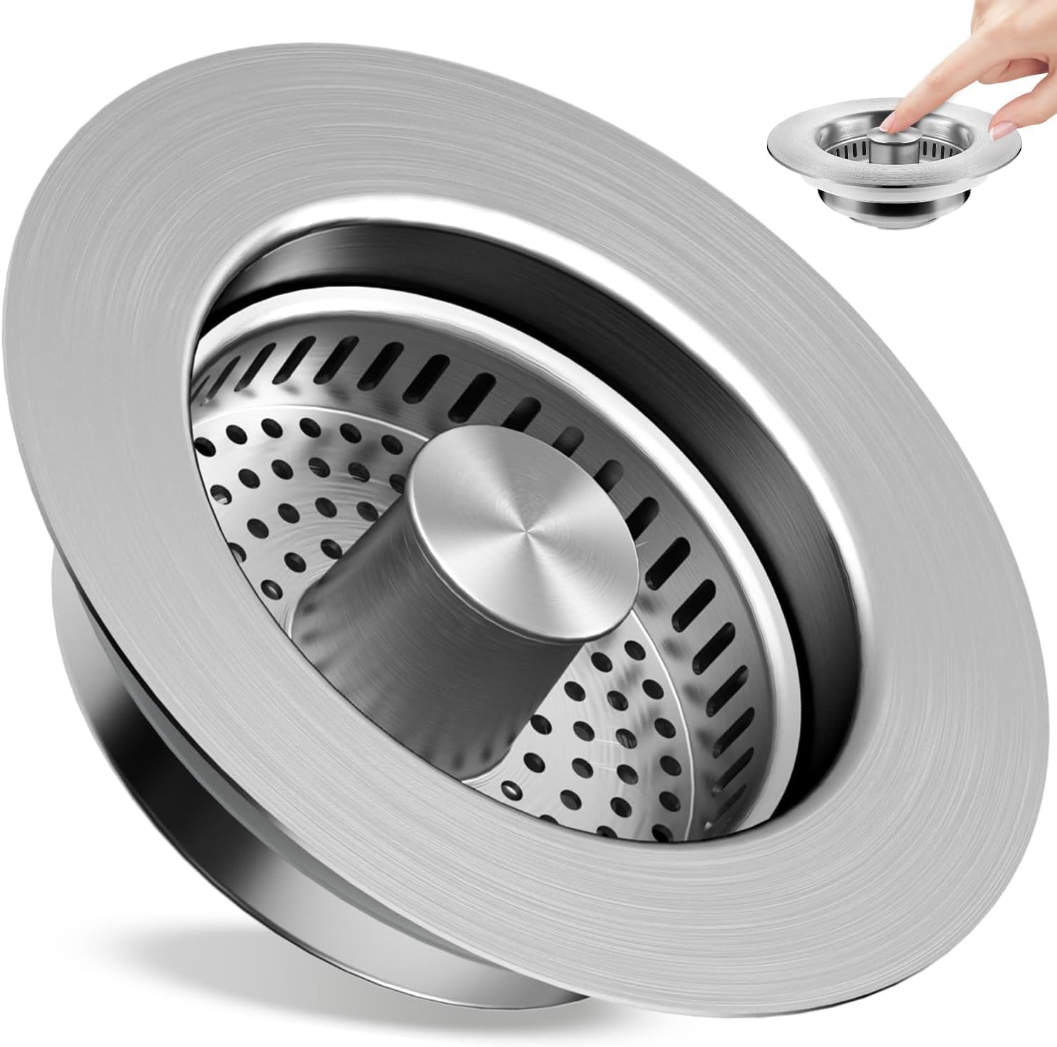 CVIUYO 304 Stainless Steel Pop Up Sink Strainer & Plug | Universal UK Fit